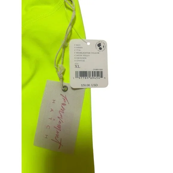 Free People Movement x Hatch Never Better Shorts XL Neon Yellow NEW W/TAGS - Picture 5 of 6